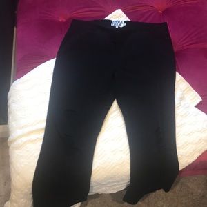 Pam and Gela cropped distressed pants